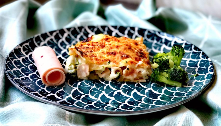 photo de lasagnes au jambon et aux brocolis